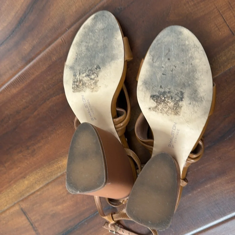 Halston Heritage Sola Block Heel Sandals Heels
